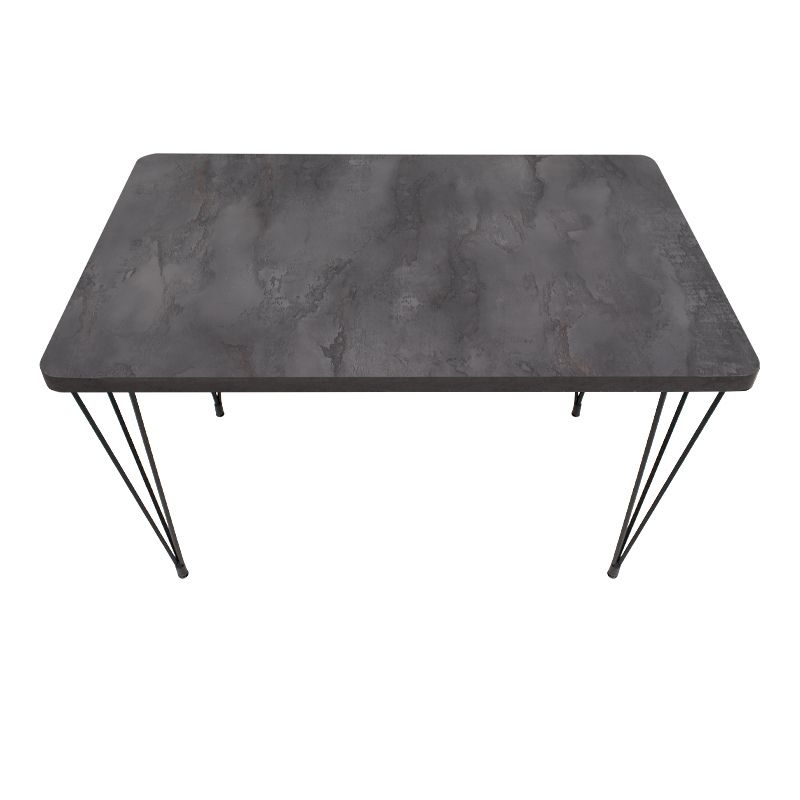 Σετ τραπεζαρία 5τμχ Roger - Rosa Megapap Mdf - ύφασμα χρώμα σκούρο γκρι σκυροδέματος - γκρι 120x70x75εκ.