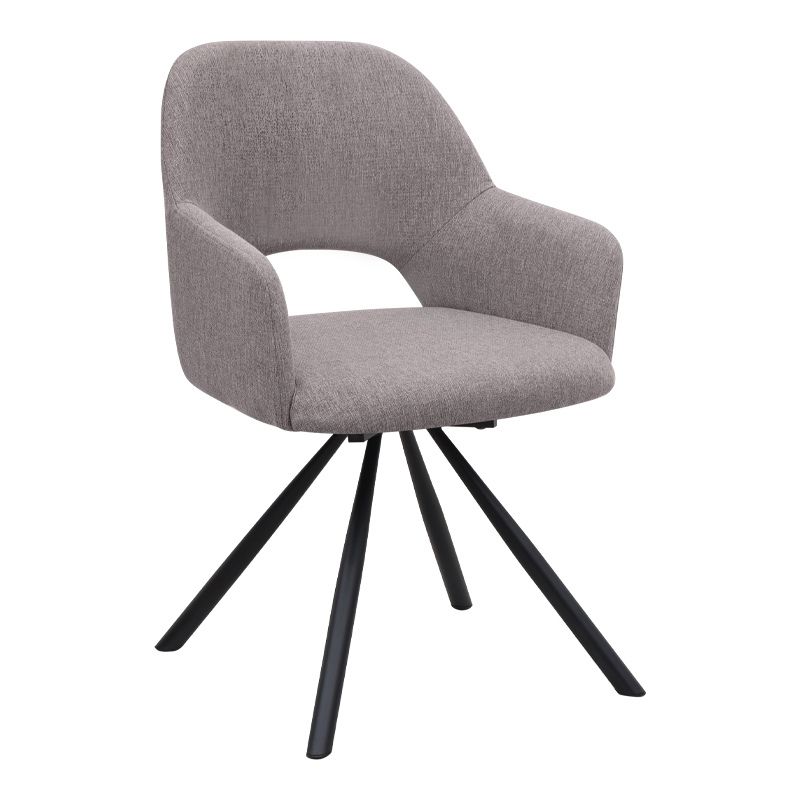 Σετ τραπεζαρία 5τμχ Rubes - Gabriel Megapap χρώμα γκρι σκυροδέματος - ανοιχτό μπεζ Ø100x78εκ.