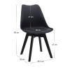 Σετ τραπεζαρία 5τμχ Darlen - Viva Megapap χρώμα sencron black - μαύρο 125x72x74εκ.