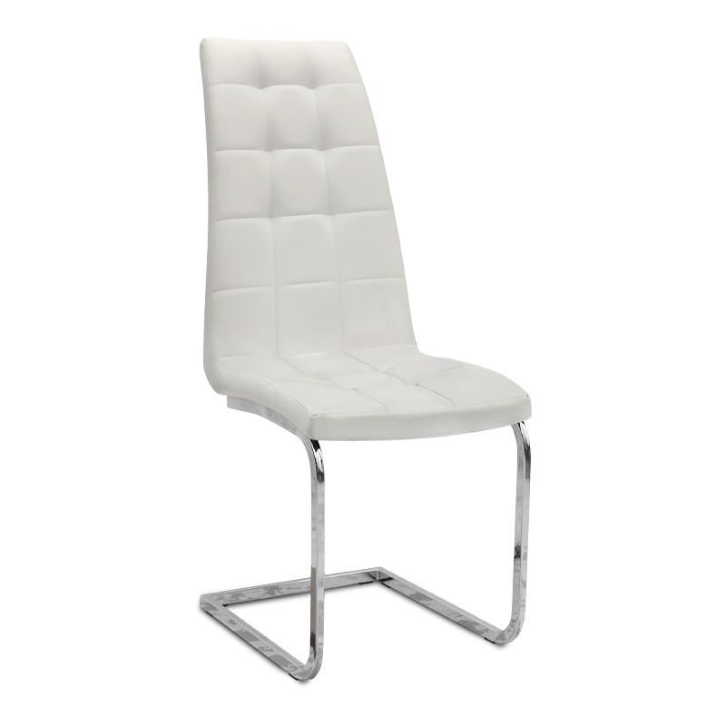 Σετ τραπεζαρία 5τμχ Darlen - Vela Megapap χρώμα λευκό εφέ μαρμάρου - λευκό 125x72x74εκ.