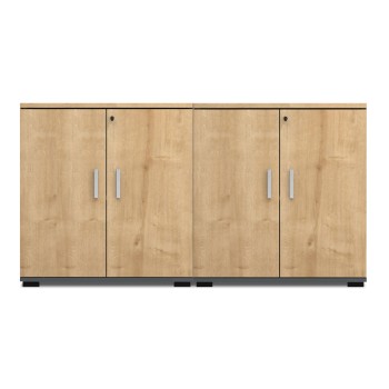 Ντουλάπι γραφείου με κλειδαριά επαγγελματικό Venturo Megapap χρώμα ανθρακί - φυσικό οξιάς 160x40x80εκ.