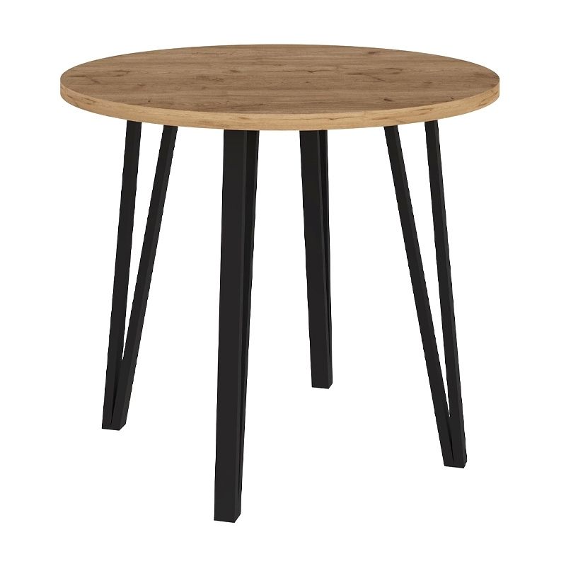 Σετ τραπεζαρία 5τμχ Xana - Nova Megapap χρώμα sepet oak - λευκό Ø90x77,5εκ.