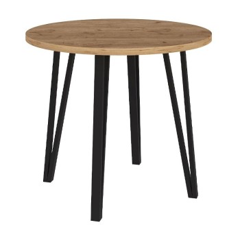 Σετ τραπεζαρία 5τμχ Xana - Nova Megapap χρώμα sepet oak - cappuccino Ø90x77,5εκ.