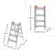 Σκάλα Double Step Perilla μεταλλική 4+4 σκαλοπάτια 93εκ.