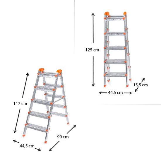 Σκάλα Double Step Perilla μεταλλική 5+5 σκαλοπάτια 117εκ. Σκάλα Double Step Perilla μεταλλική 5+5 σκαλοπάτια 117εκ.