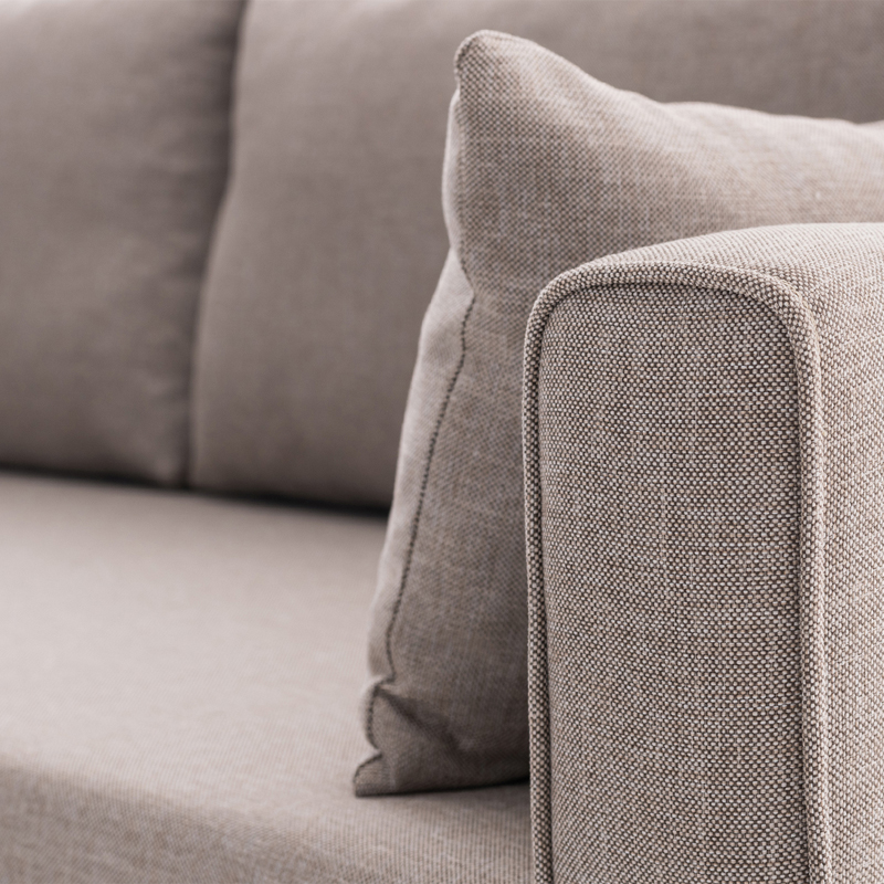 Γωνιακός καναπές Bella Megapap αριστερή γωνία υφασμάτινος χρώμα κρεμ 275x165x85εκ.