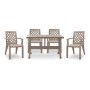 Σετ τραπεζαρία κήπου Callan Megapap 5τμχ πολυπροπυλενίου τραπέζι 120x70 - πολυθρόνα χρώμα cappuccino S_GP046-0002,2+GP046-0004,2x4