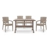 Σετ τραπεζαρία κήπου Callan Megapap 5τμχ πολυπροπυλενίου τραπέζι 140x70 - πολυθρόνα recycled χρώμα cappuccino S_GP046-0003,2+GP046-0001,3x4