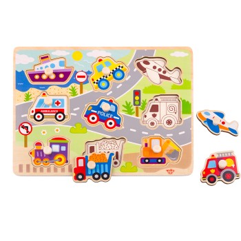 Tooky Toy Vehicle puzzle 10 pcs TY860