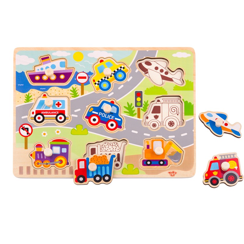 Tooky Toy Vehicle puzzle 10 pcs TY860
