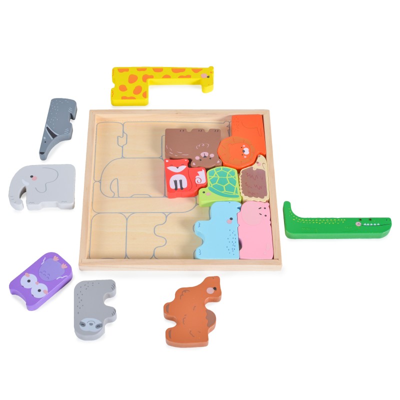 Wooden animal puzzle 3002 15 pcs