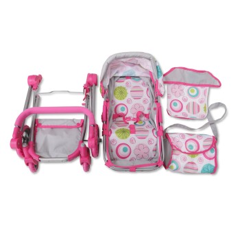 Doll pram Pink rose 9651b