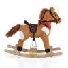 Plush rocking horse with wheels Thunder khaki WJ-302