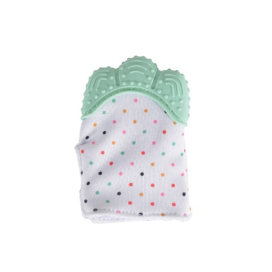 Baby Silicone teething mitten glove Olive mint Baby Silicone teething mitten glove Olive mint