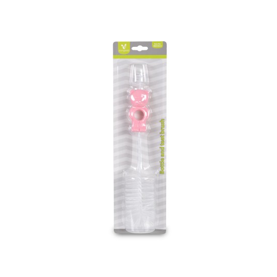 Βούρτσα Καθαρισμού Μπιμπερό 2 σε 1 - pink BE833H-A Βούρτσα Καθαρισμού Μπιμπερό 2 σε 1 - pink BE833H-A