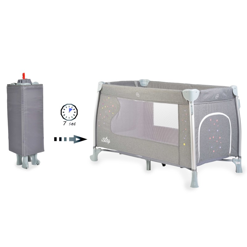 Folding cot iSleep grey