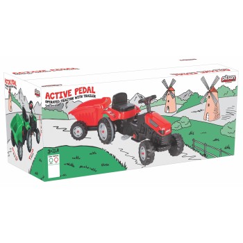 Pilsan 07316 Tractor with pedals and trailer red
