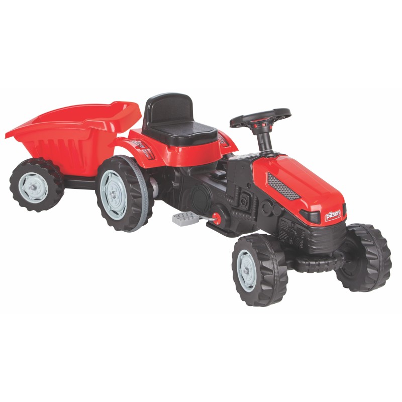 Pilsan 07316 Tractor with pedals and trailer red