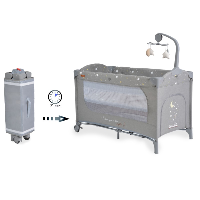 Folding cot Once upon a time 3 grey