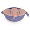 Feeding bowl with fork and spoon Jelly pink F1730