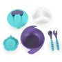 Feeding bowl with fork and spoon Jelly blue F1730