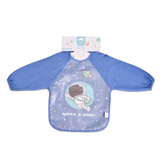 Baby bib with sleeve Tea Time blue 2002 Baby bib with sleeve Tea Time blue 2002