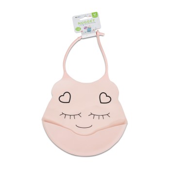 Silicone baby bib Nugget pink