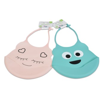 Silicone baby bib Nugget pink