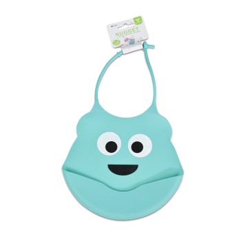 Silicone baby bib Nugget blue