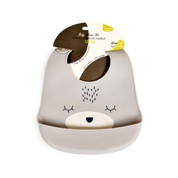 Baby bib Oscar grey