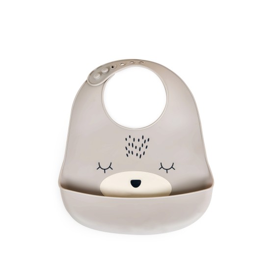 Baby bib Oscar grey