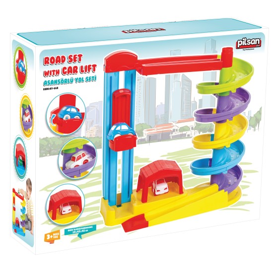 Pilsan 07668 Road set with car lift