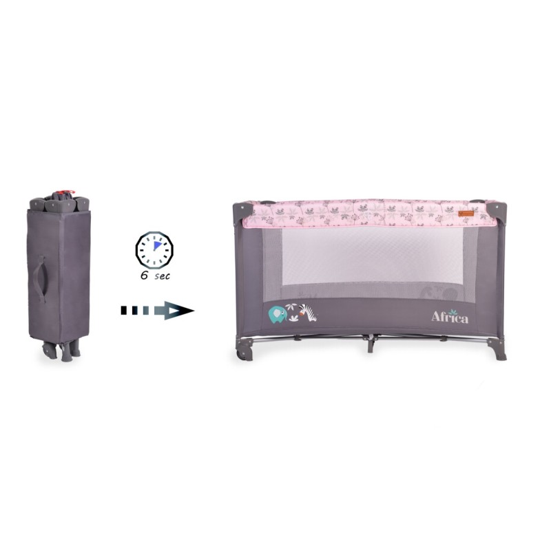 Folding cot Africa pink