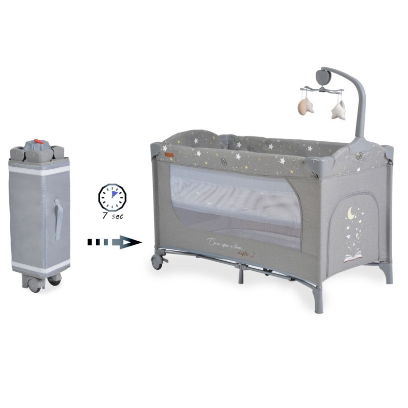 Folding cot Once upon a time 2 grey