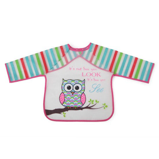 Baby Bib with sleeve Messy pink 1008