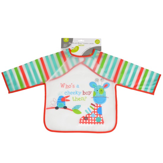 Baby Bib with sleeve Messy red 1008 Baby Bib with sleeve Messy red 1008
