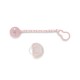 Pacifier with holder Star pink