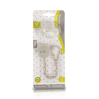 Pacifier with holder Star gray