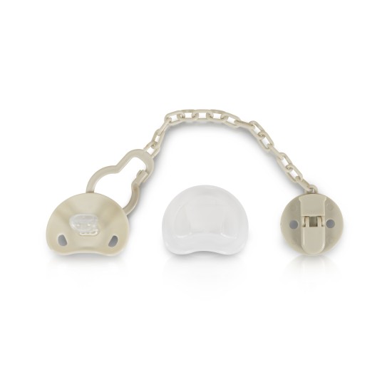 Pacifier with holder Star gray Pacifier with holder Star gray