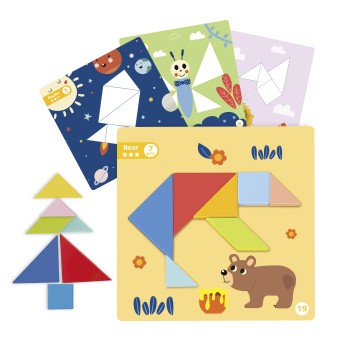 Tooky Toy Magnetic Tangram play 18 pcs TF642