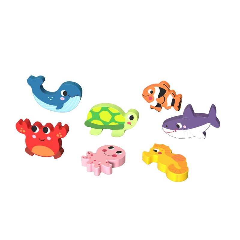 Tooky Toy Chunky puzzle marine - 8 pcs TK265
