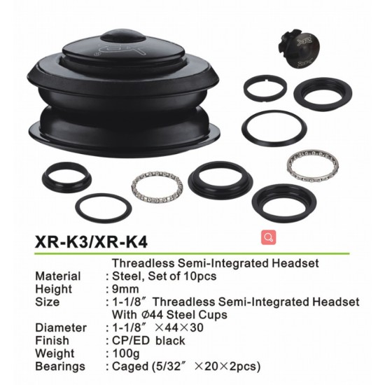 Head parts set XR-K4, 1-1/8“, f28.6/44/30 Head parts set XR-K4, 1-1/8“, f28.6/44/30