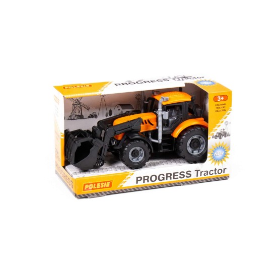 Polesie 91758 PROGRESS friction powered farm loader, orange Polesie 91758 PROGRESS friction powered farm loader, orange