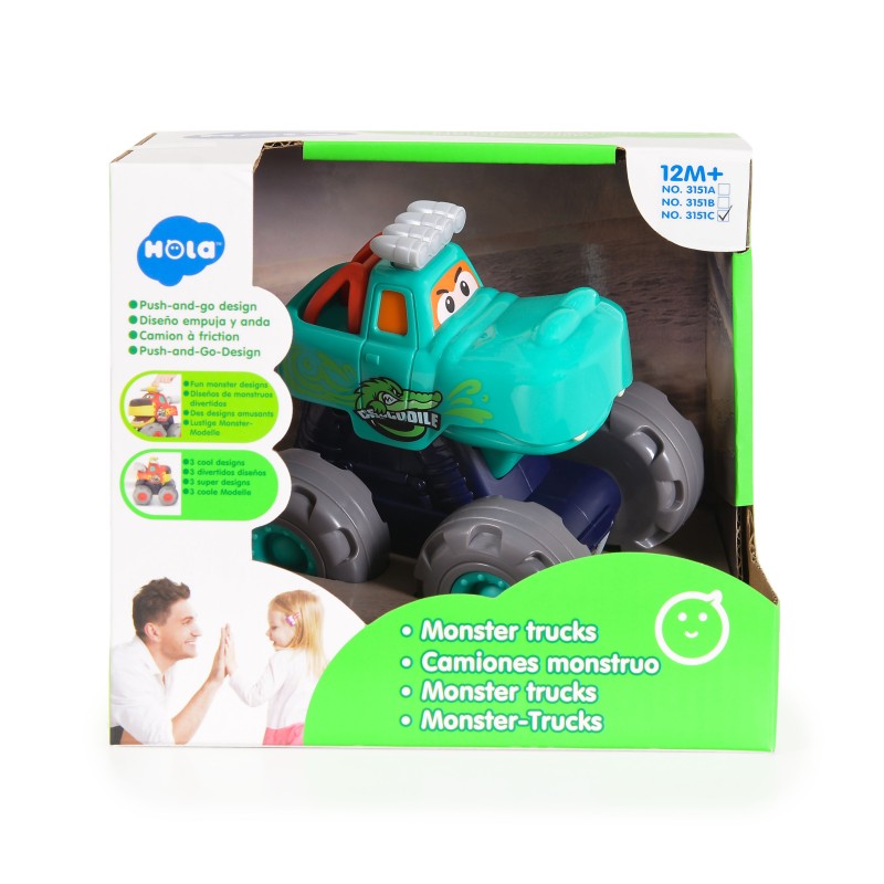 Hola Monster Trucks (Crocodile Truck with free wheel function) 3151C