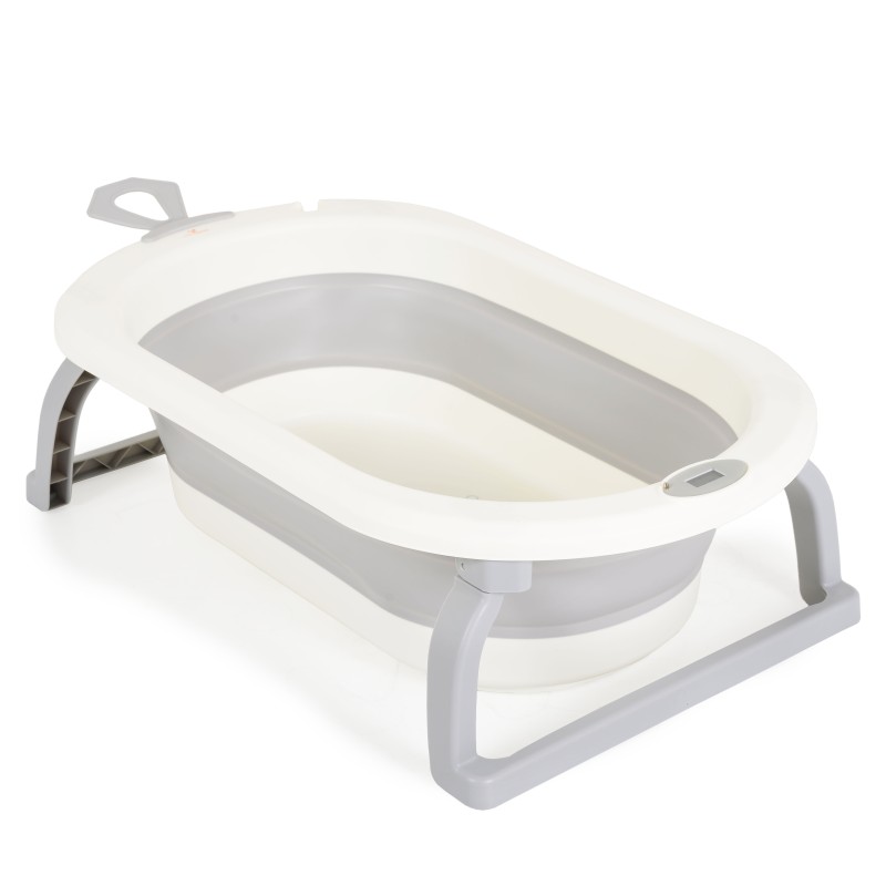 Foldable bathtub with digital thermometer Terra grey