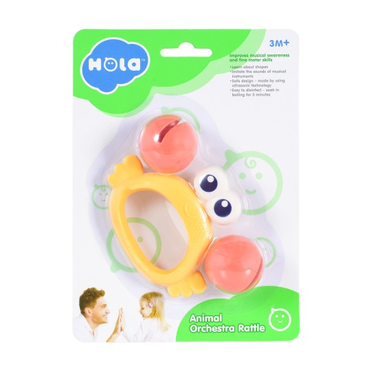 Hola Animal Orchestra Rattle - Crab Rattle E318B-3 Hola Animal Orchestra Rattle - Crab Rattle E318B-3