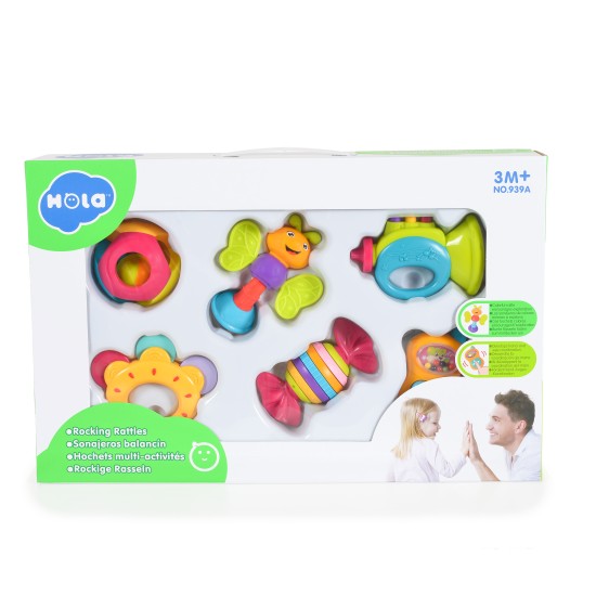 Hola Rocking Rattles (6 models assorted/6 pcs in box) 939A Hola Rocking Rattles (6 models assorted/6 pcs in box) 939A