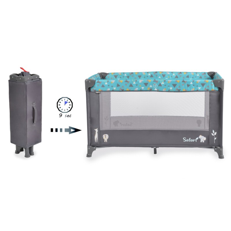 Folding cot Safari turquoise