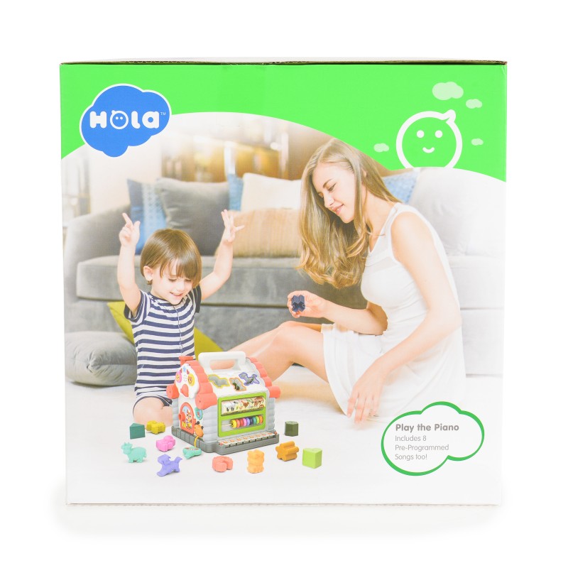 Hola Activity House Shape Sorter with Music/Light/Cubic Block 739
