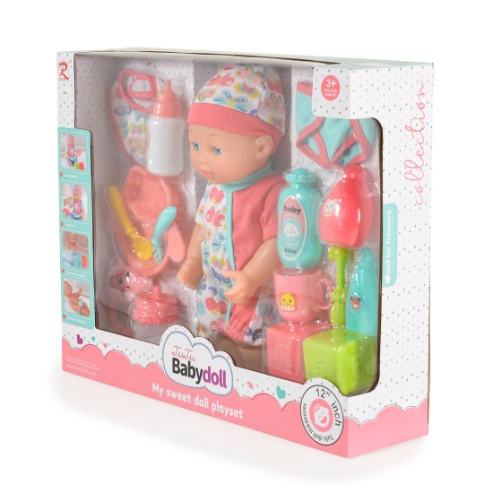 12“Doll feeding and bathing set 6801